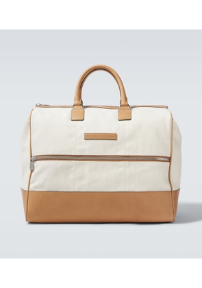 Brunello Cucinelli Boston Summer canvas duffel bag