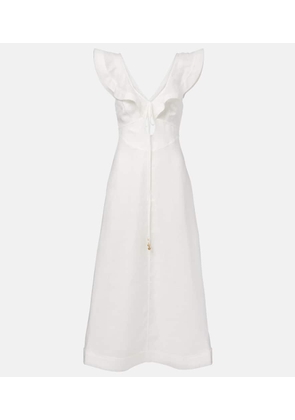 Zimmermann Rhiannon ruffled linen midi dress