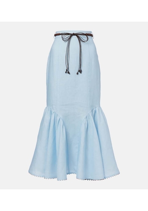 Zimmermann Rhiannon linen midi skirt