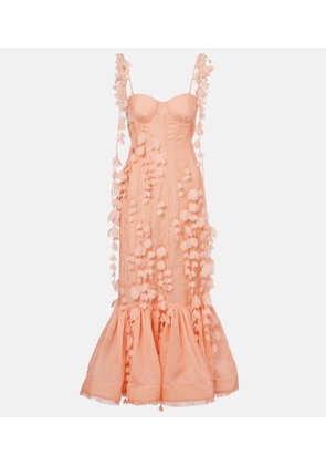 Zimmermann Dawning linen and silk midi dress