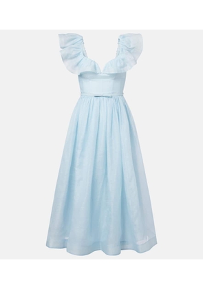 Zimmermann Dawning linen and silk midi dress