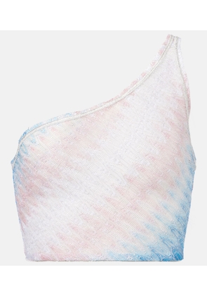 Missoni Wave cropped one-shoulder top