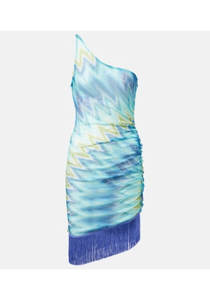 Missoni Zigzag fringed sheer minidress