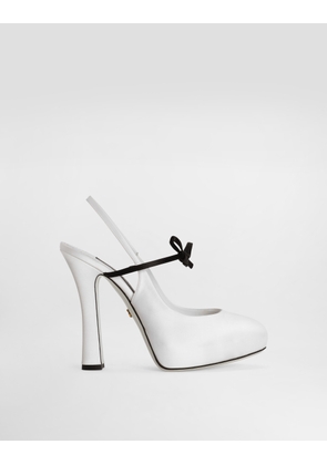 Dolce & Gabbana Satin Slingbacks - Woman Pumps And Slingback Black 41.5