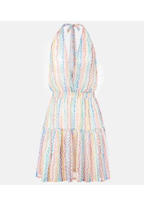 Missoni Zigzag sheer halterneck minidress
