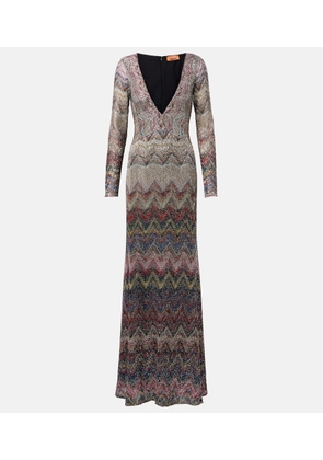 Missoni Zigzag sequined lame maxi dress