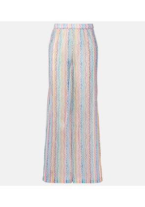 Missoni Zigzag sheer wide-leg pants