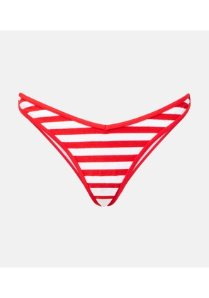 Jade Swim Vera striped terry bikini bottoms