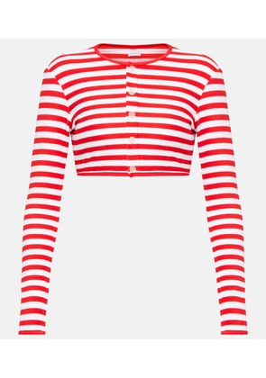 Jade Swim Striped cropped terry cardigan