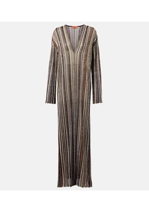Missoni Striped sequined lame maxi dress