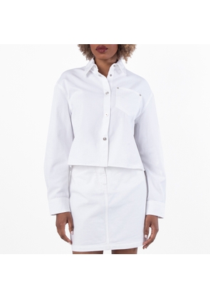 Versace Boxy Cropped Denim Shirt