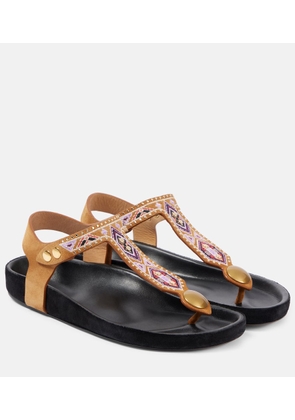 Isabel Marant Enore embroidered suede sandals