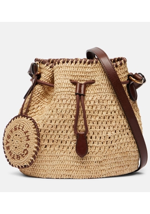 Stella McCartney Falabella Small raffia bucket bag