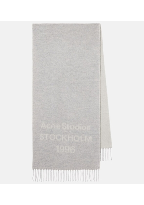 Acne Studios Fringed logo wool jacquard scarf