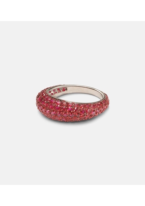 Kamyen Disco 18kt white gold ring with rubies