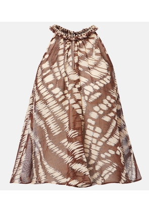 Poupette St Barth Cleo printed halterneck cotton top