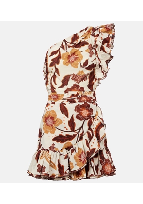 Poupette St Barth Corinne floral ruffled cotton minidress