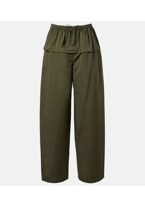 Alaia Peplum cotton tapered pants