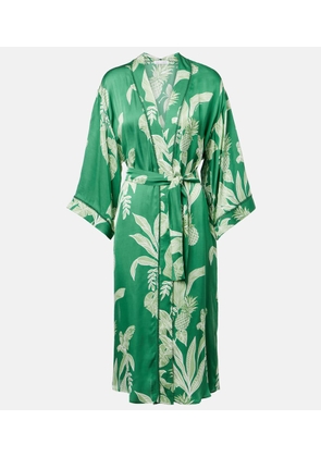 Poupette St Barth Erica floral satin kaftan