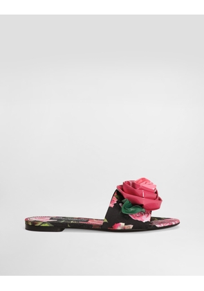 Dolce & Gabbana Printed Brocade Sliders - Woman Slides And Mules Print 35
