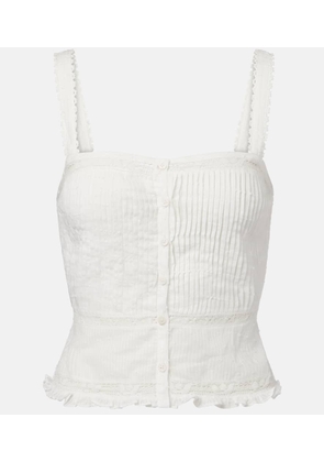 Poupette St Barth Top Berry cropped cotton blouse