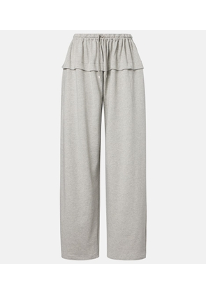 Alaia Ruffled cotton-blend track pants
