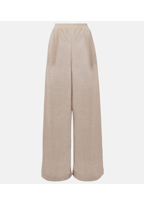Alaia Linen and silk wide-leg pants