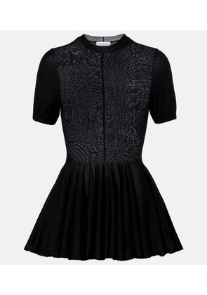 Alaia Peplum virgin wool top