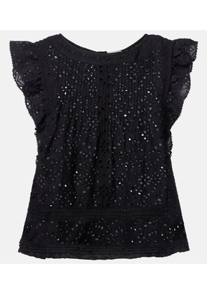 Poupette St Barth Broderie anglaise cotton top