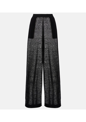 Alaia Sheer linen and silk wide-leg pants