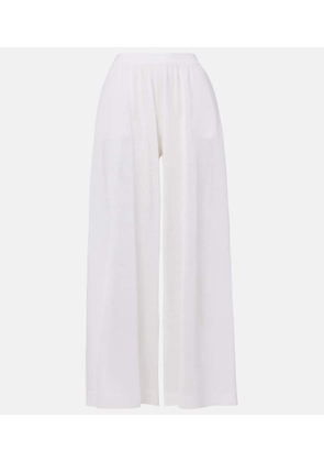 Alaia Linen and silk wide-leg pants
