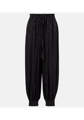 Chloe Silk jacquard wide-leg pants