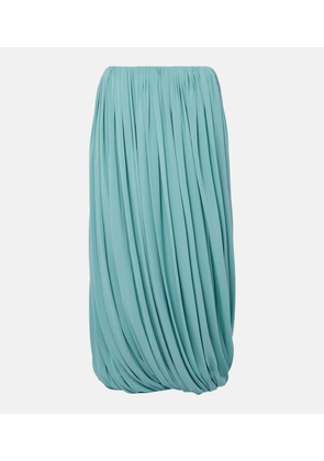 Alaia Gathered jersey midi skirt