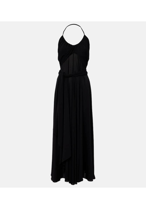 Alaia Cross draped gathered maxi dress