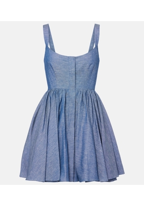 Alaia Chambray bustier dress