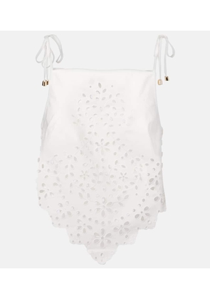 Self-Portrait Embroidered cotton top