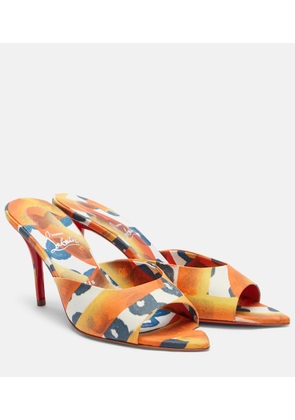 Christian Louboutin Miss Z 80 coated canvas mules