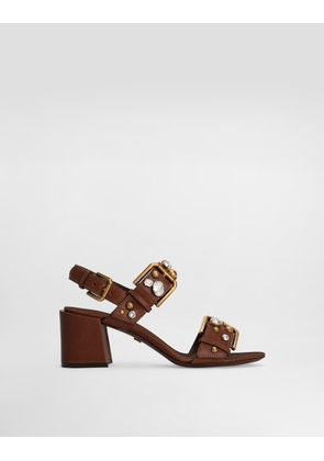 Dolce & Gabbana Cowhide Keira Sandals With Embellishements - Woman Sandals And Wedges Multicolor 40