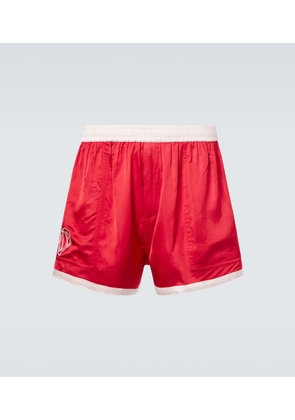 Bode Heart Deco embroidered satin shorts