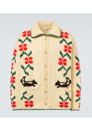 Bode Pirate Ship virgin wool cardigan