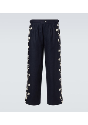 Bode Snowdrop wool-blend wide-leg pants