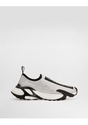 Dolce & Gabbana Fast Sneakers With Fusible Rhinestones - Man Sneakers Black Fabric 41