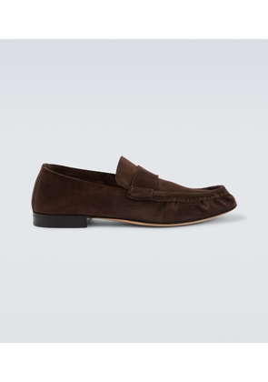 The Row Suede penny loafers