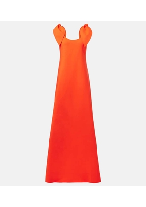 Oscar de la Renta Bow-detail wool-blend gown