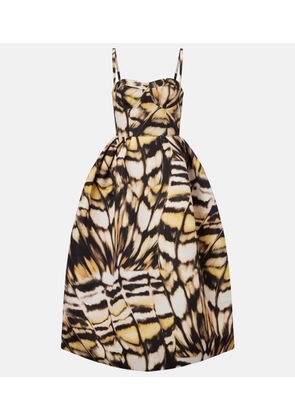 Oscar de la Renta Printed faille cocktail dress