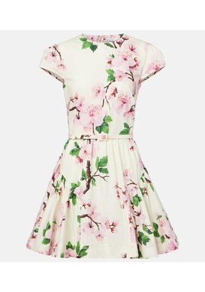 Oscar de la Renta Floral cotton-blend minidress