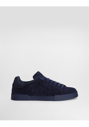Dolce & Gabbana Calfskin Strobel Portofino Light Sneakers - Man Sneakers Blue 40