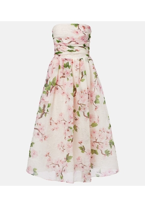 Oscar de la Renta Floral silk-blend organza bustier dress