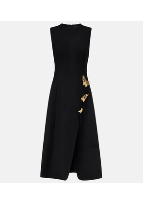 Oscar de la Renta Embellished wool-blend cocktail dress