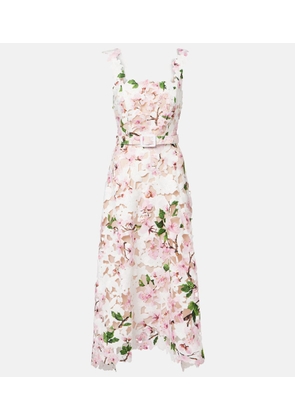 Oscar de la Renta Floral lace cocktail dress